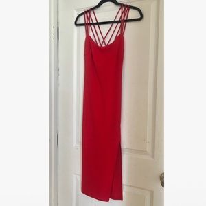 Strappy Red Midi Dress